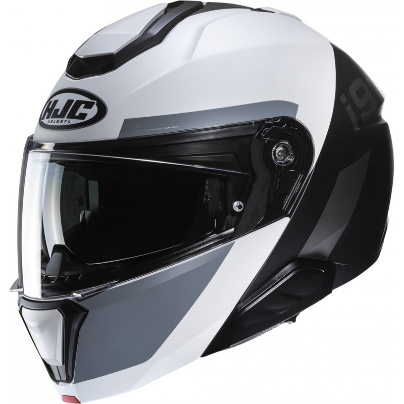 Casque à visière HJC i91 Bina MC5SF blanc-gris-noir