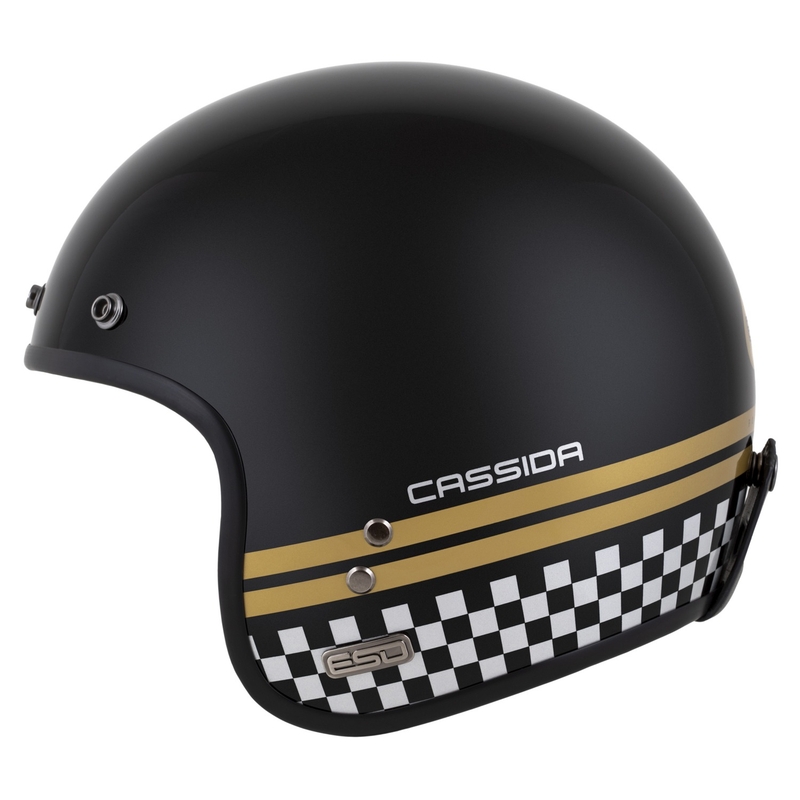 Casque Ouvert Cassida Eso Forty Nine Noir Perle-Or-Gris