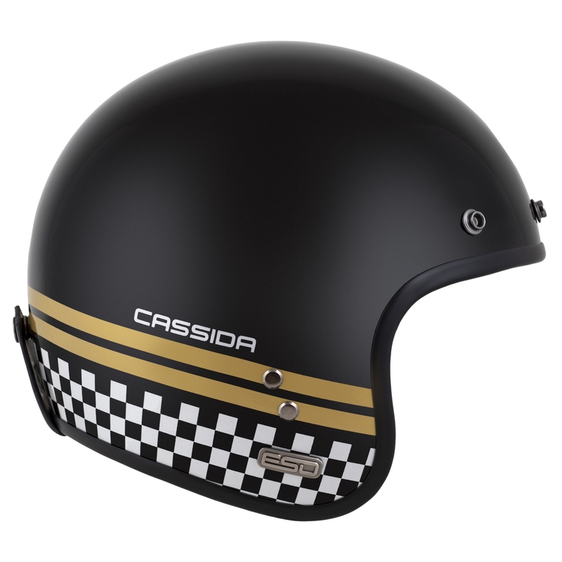 Casque Ouvert Cassida Eso Forty Nine Noir Perle-Or-Gris