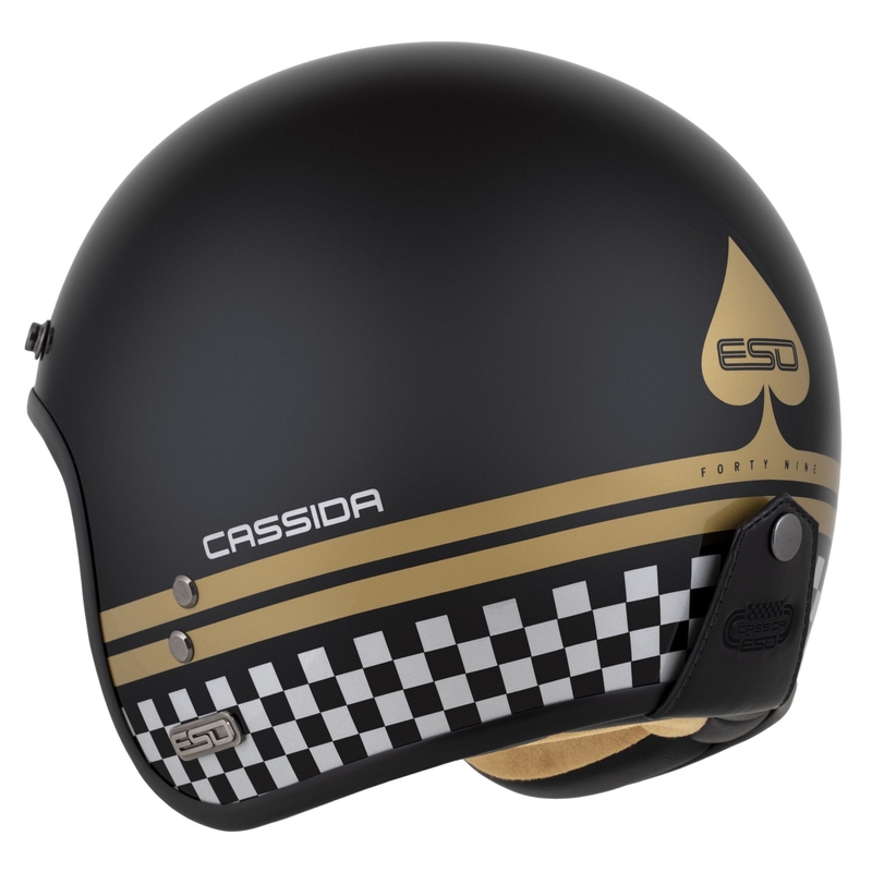 Casque Ouvert Cassida Eso Forty Nine Noir Perle-Or-Gris