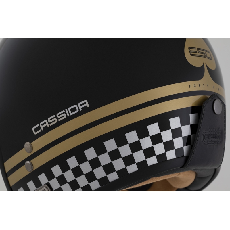 Casque Ouvert Cassida Eso Forty Nine Noir Perle-Or-Gris