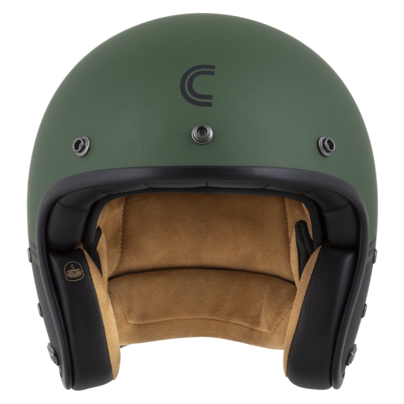 Casque jet Cassida Eso Super Hooligan noir mat-vert métallisé