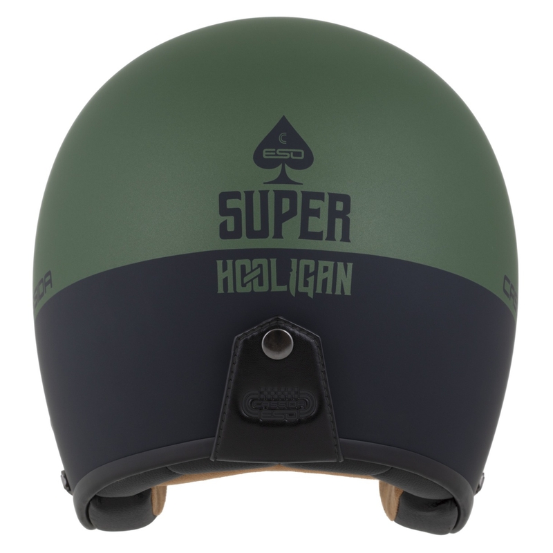 Casque jet Cassida Eso Super Hooligan noir mat-vert métallisé