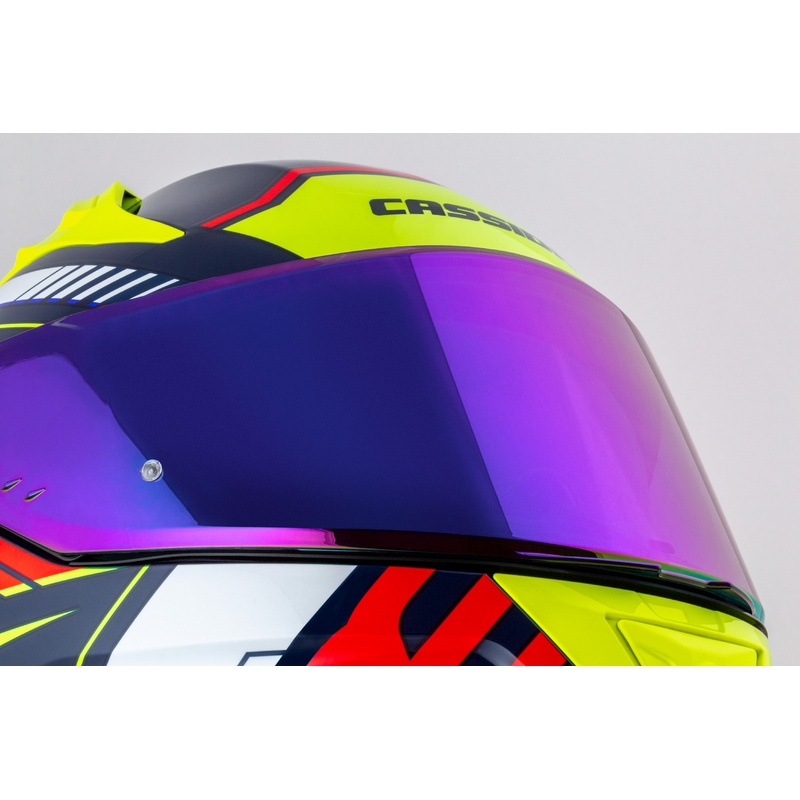 Cassida Aero Drome casque moto intégral bleu perle-jaune-orange-rouge-blanc