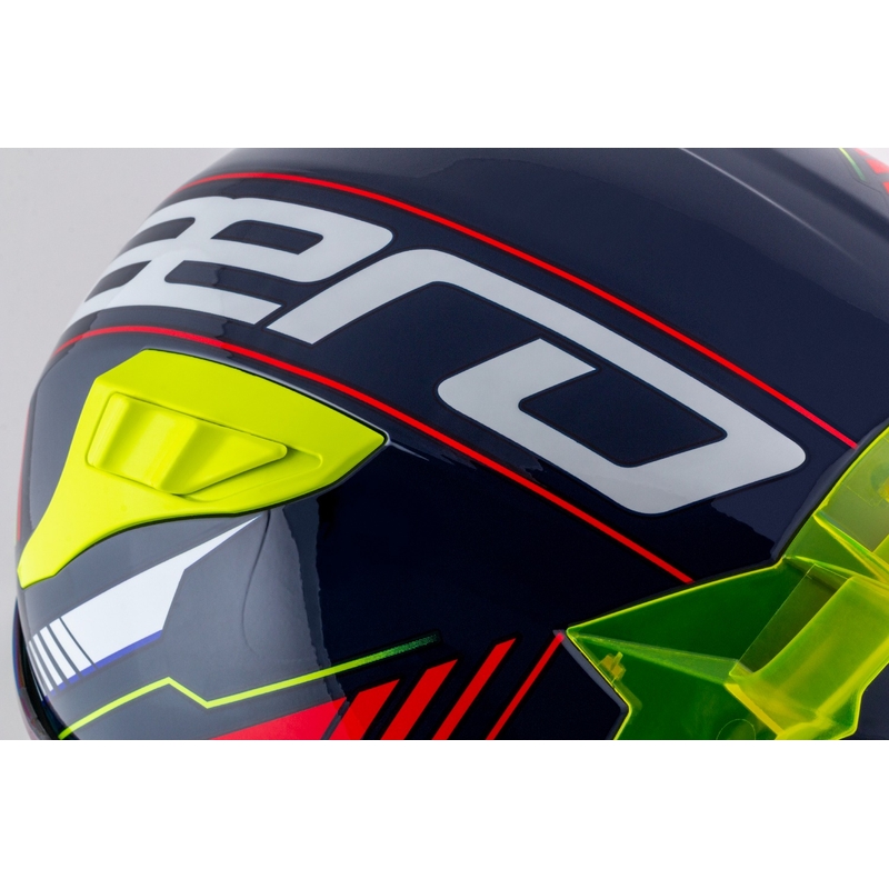 Cassida Aero Drome casque moto intégral bleu perle-jaune-orange-rouge-blanc