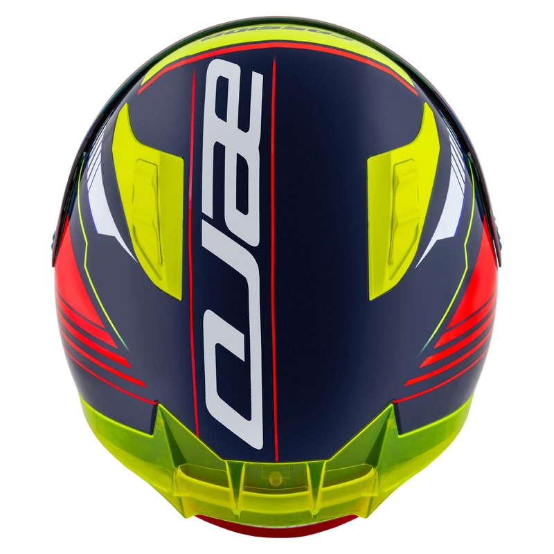 Cassida Aero Drome casque moto intégral bleu perle-jaune-orange-rouge-blanc