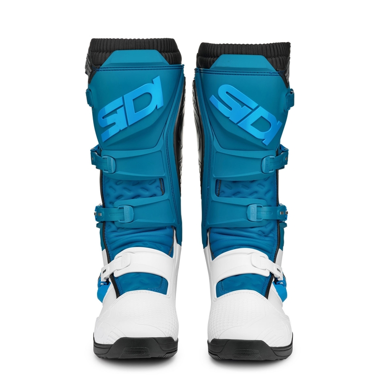 Bottes de moto SIDI X POWER SC LEI blanches et bleues pour femmes