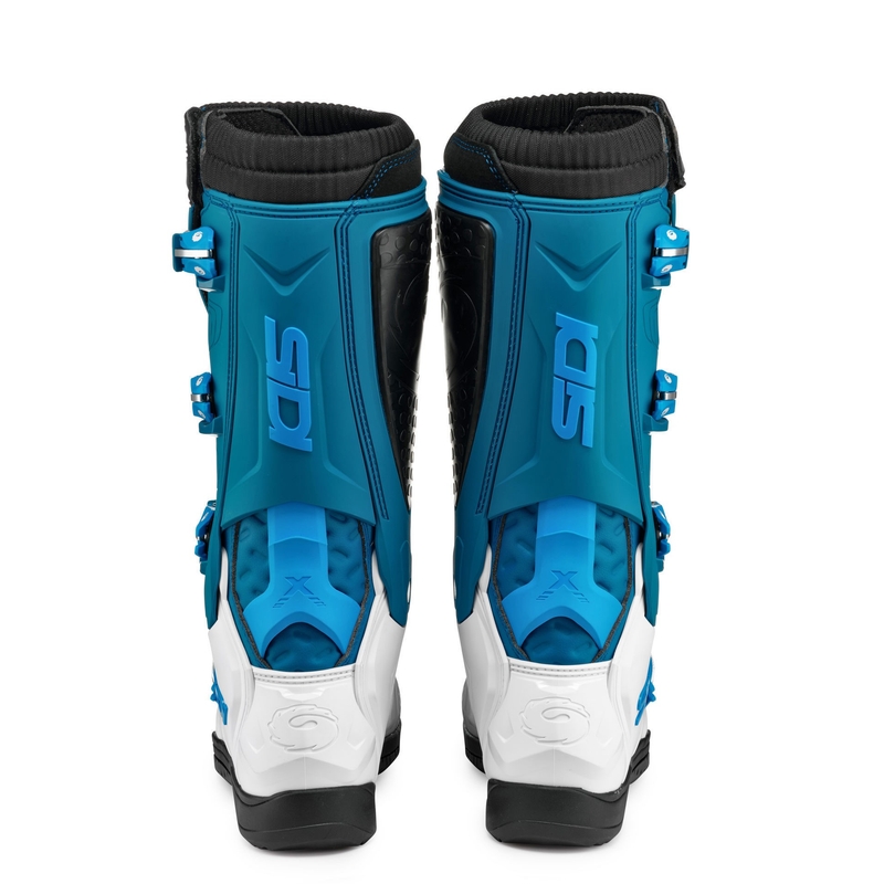Bottes de moto SIDI X POWER SC LEI blanches et bleues pour femmes