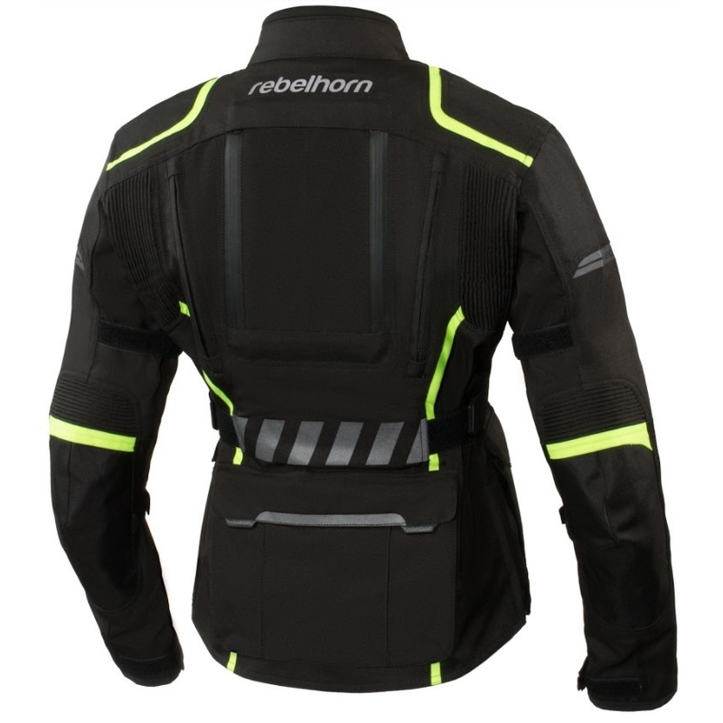 Dámská moto bunda Rebelhorn Hiker II černo-fluo žlutá výprodej