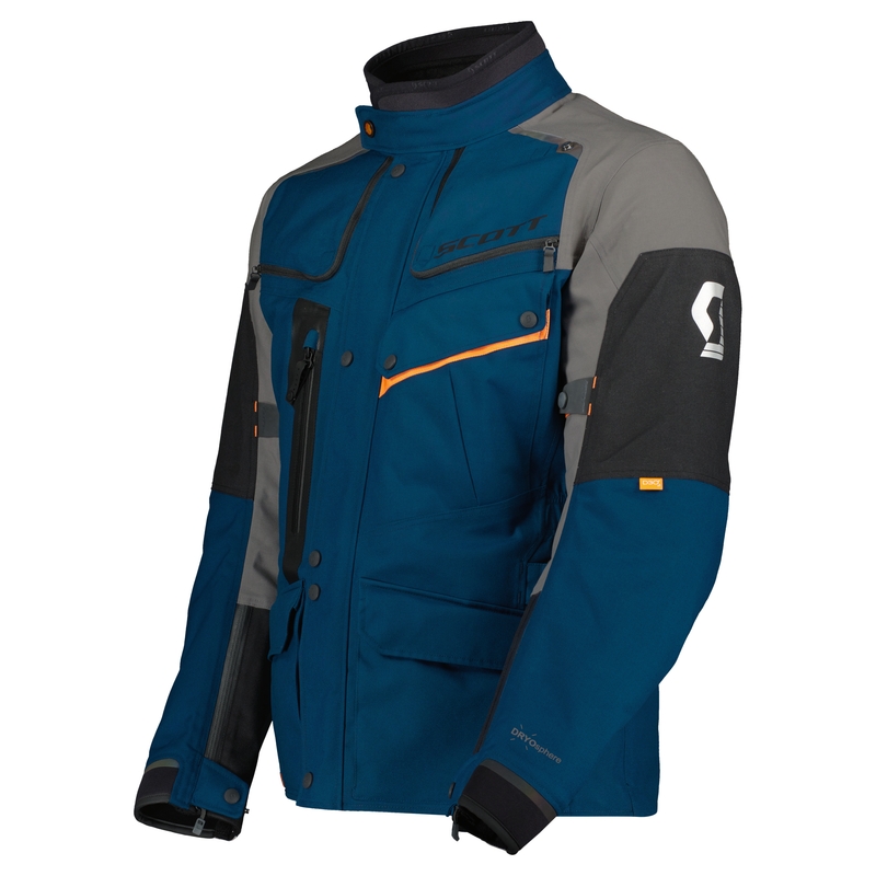 Veste moto SCOTT VOYAGER DRYO bleu-gris soldes