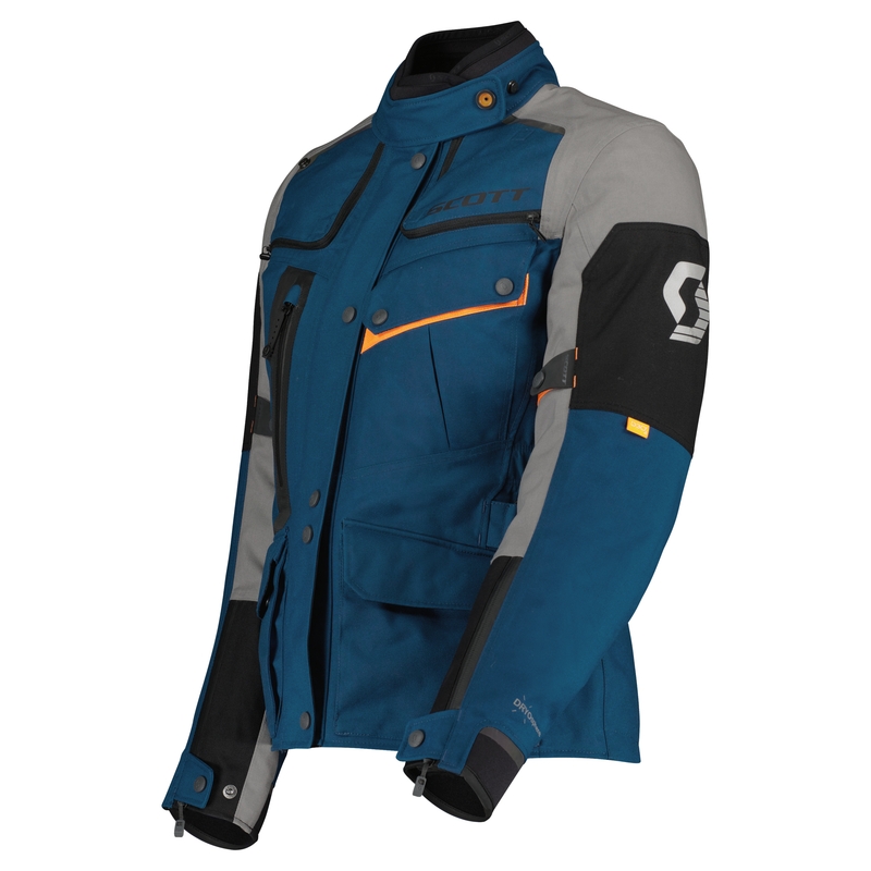 Veste moto femme SCOTT VOYAGER DRYO bleu-gris