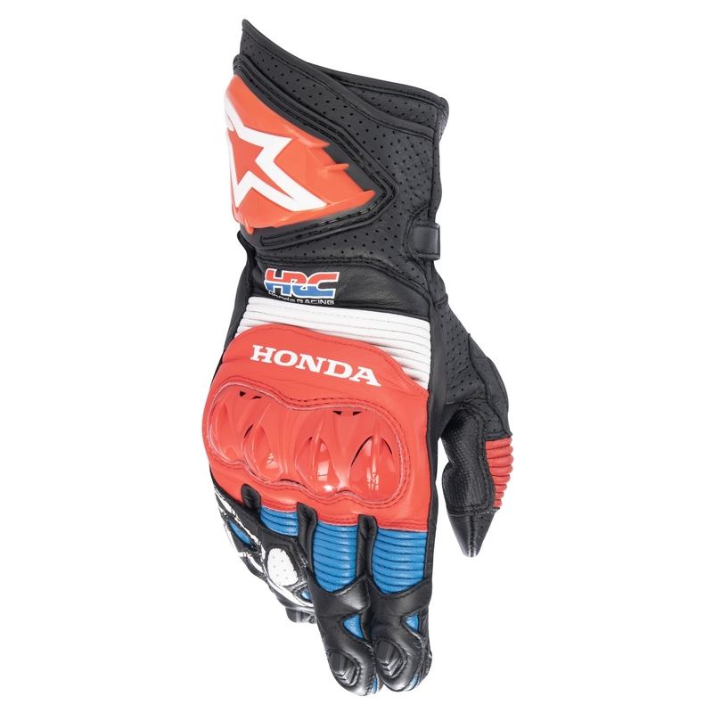 Gants moto Alpinestars GP PRO R 3 Honda noir-rouge-bleu fluo-blanc