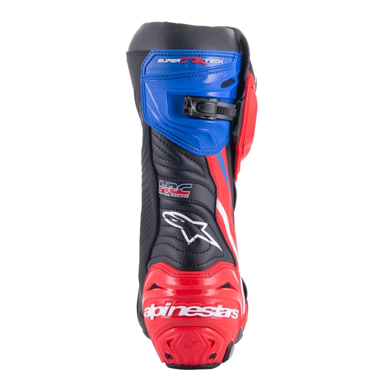 Bottes moto Alpinestars Supertech R Honda noir-rouge-bleu fluo-blanc