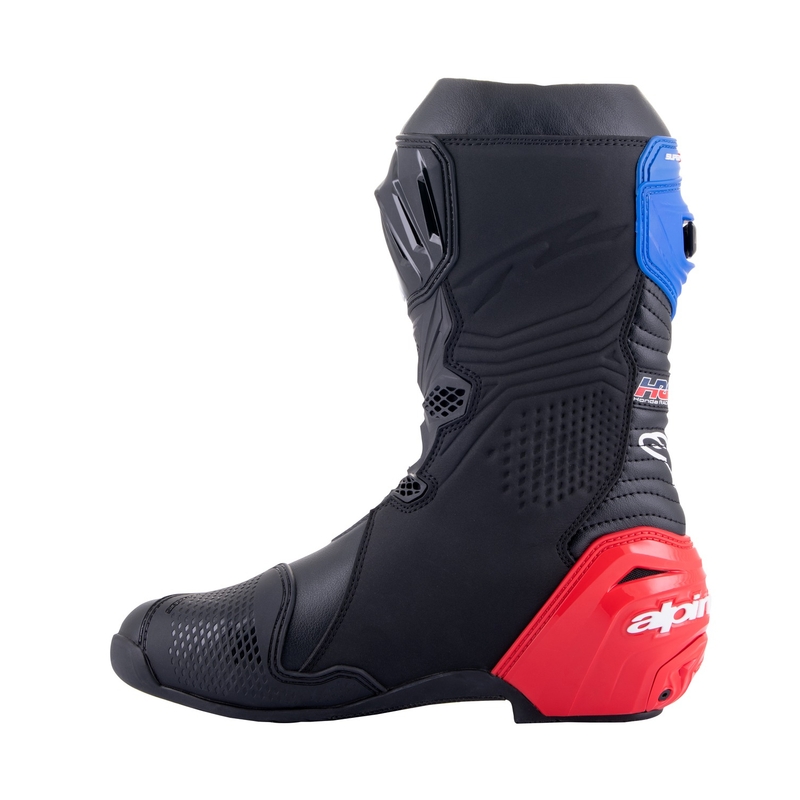 Bottes moto Alpinestars Supertech R Honda noir-rouge-bleu fluo-blanc