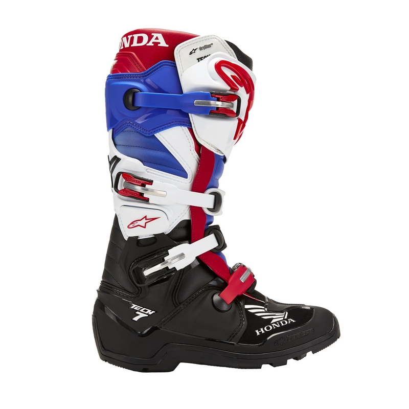 Alpinestars Tech 7 Enduro Drystar Honda Motorcycle Boots Collection 2024 Black-Blue-White-Red