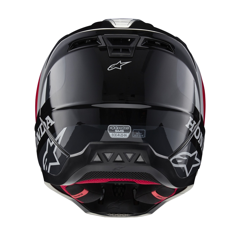 Casque de motocross Alpinestars S-M5 Honda, collection noir-rouge-gris