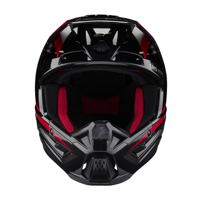 Casque de motocross Alpinestars S-M5 Honda, collection noir-rouge-gris