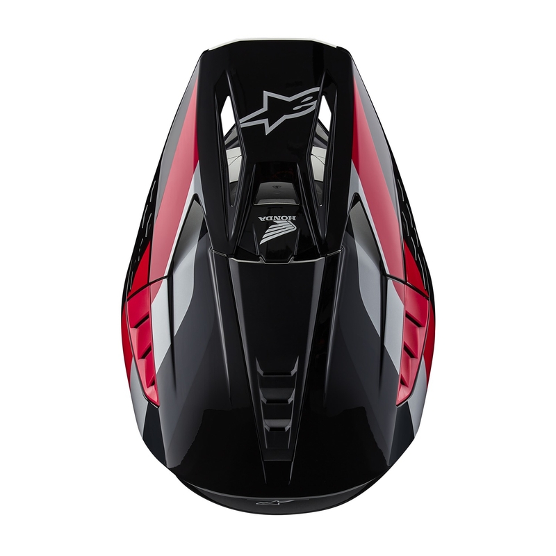 Casque de motocross Alpinestars S-M5 Honda, collection noir-rouge-gris