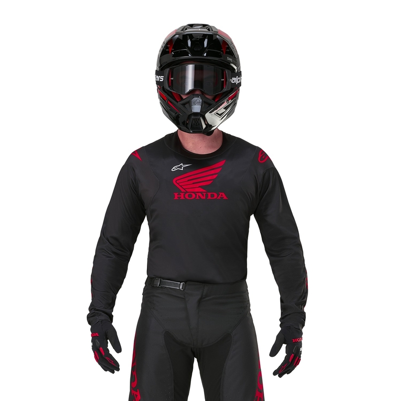 Maillot de motocross Alpinestars Racer Iconic Honda Collection Noir-Rouge