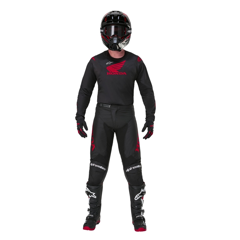 Maillot de motocross Alpinestars Racer Iconic Honda Collection Noir-Rouge