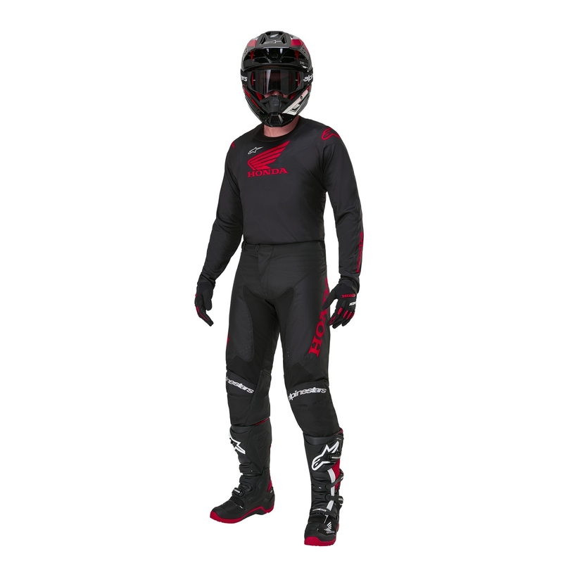 Maillot de motocross Alpinestars Racer Iconic Honda Collection Noir-Rouge