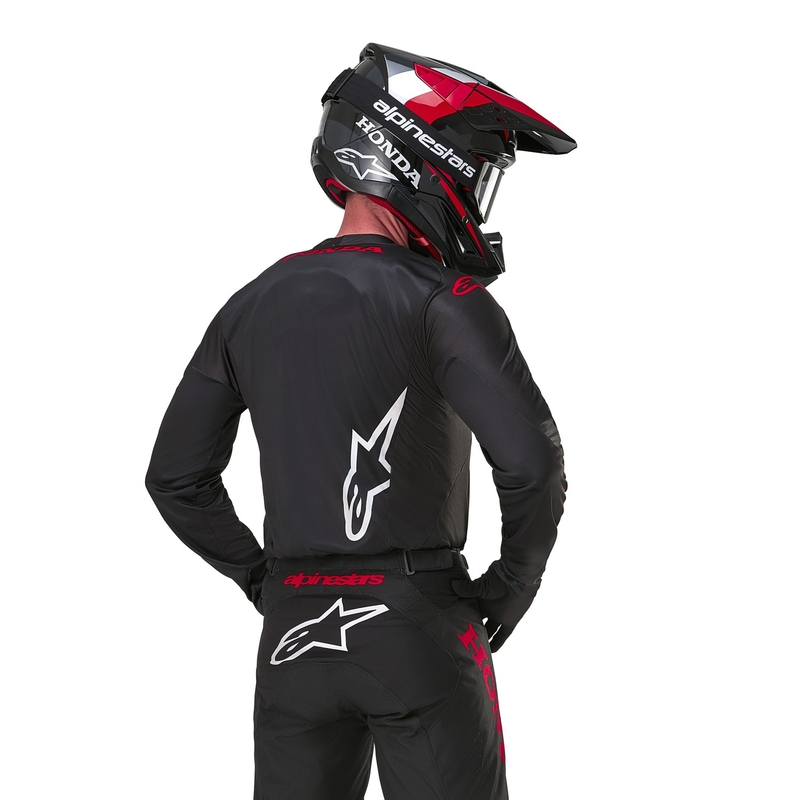Maillot de motocross Alpinestars Racer Iconic Honda Collection Noir-Rouge