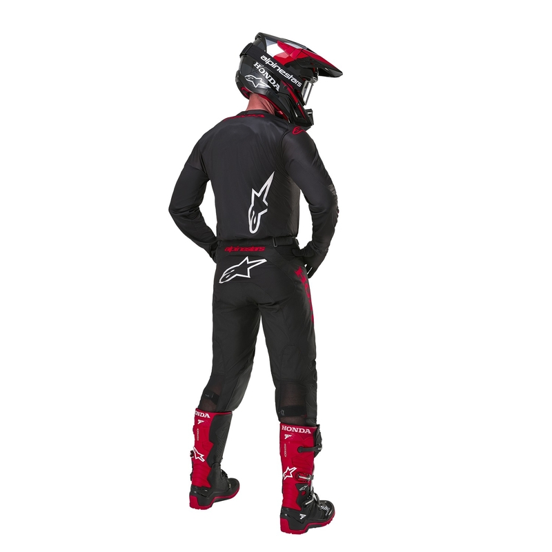 Maillot de motocross Alpinestars Racer Iconic Honda Collection Noir-Rouge