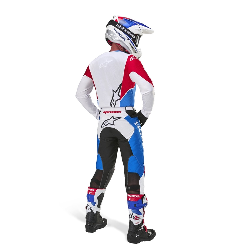 Maillot de motocross Alpinestars Racer Iconic Honda collection blanc-bleu-rouge-noir