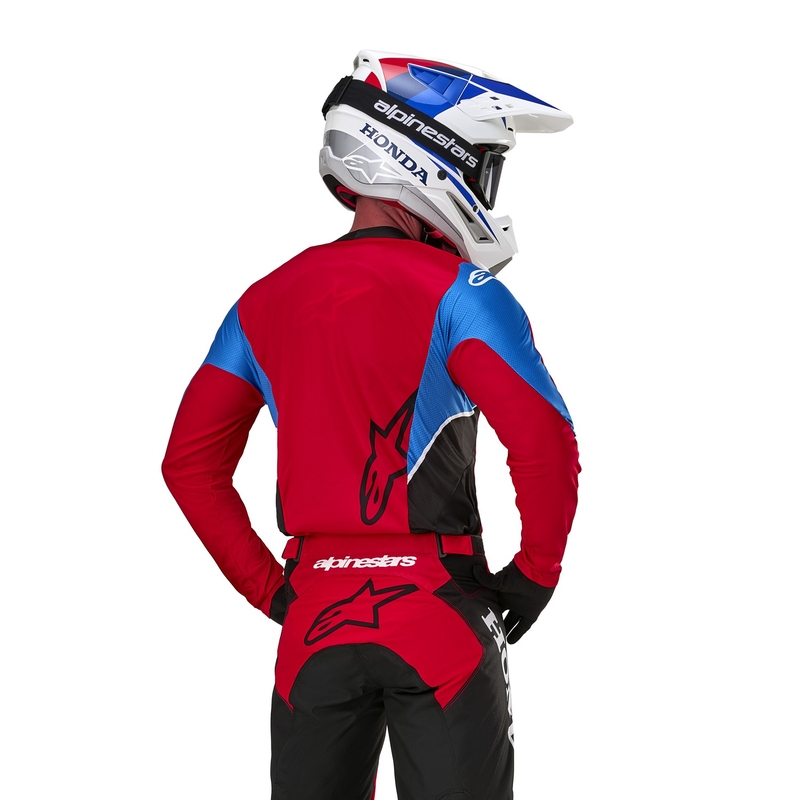 Maillot de motocross Alpinestars Racer Iconic Honda Collection Rouge-Noir-Bleu-Blanc