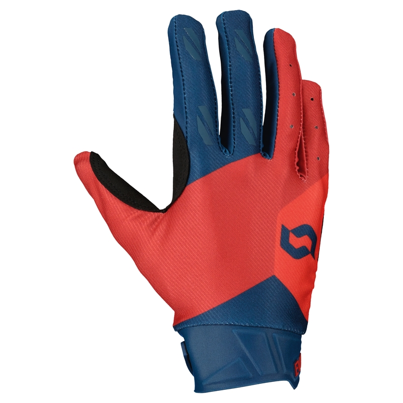 Gants de motocross SCOTT EVO TRACK bleu-néon rouge