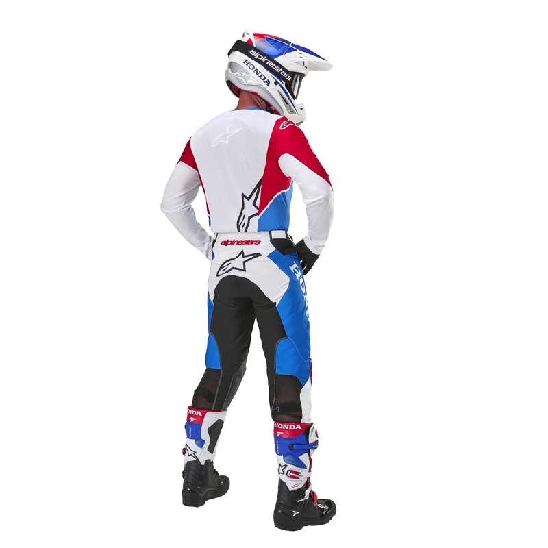 Pantalon de motocross Alpinestars Racer Iconic Honda collection blanc-bleu-rouge-noir