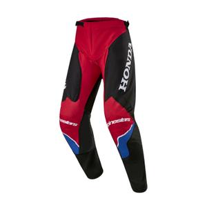 Pantalons de motocross Alpinestars Racer Iconic Honda, collection rouge-noir-bleu-blanc