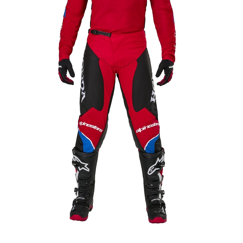 Pantalons de motocross Alpinestars Racer Iconic Honda, collection rouge-noir-bleu-blanc