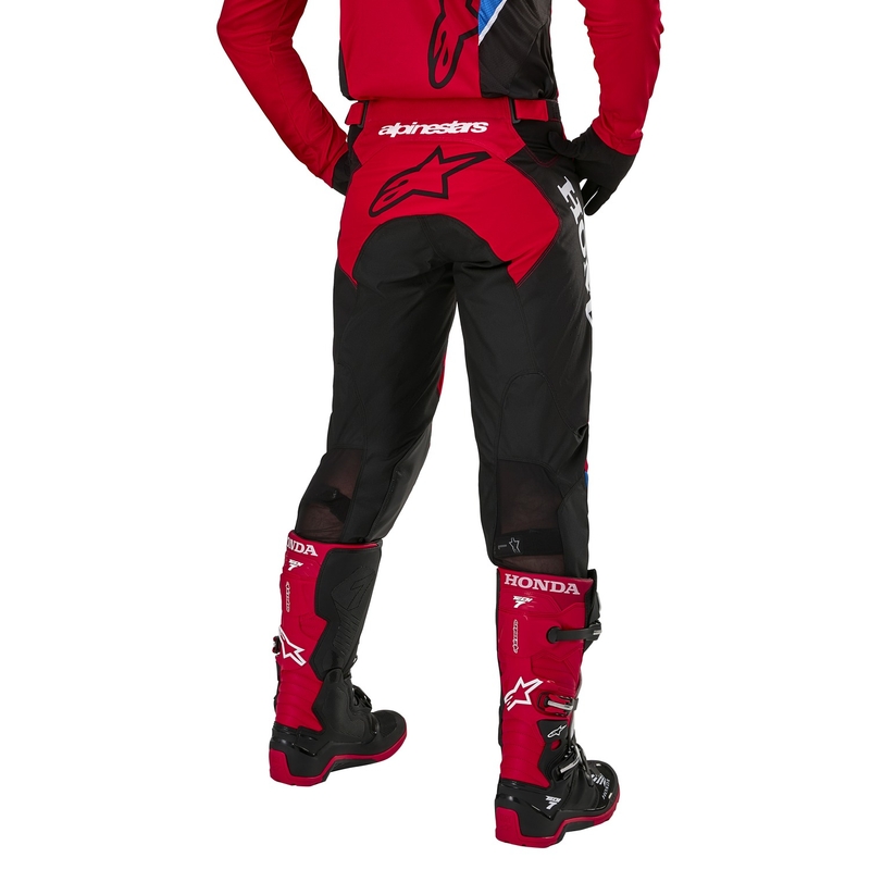 Pantalons de motocross Alpinestars Racer Iconic Honda, collection rouge-noir-bleu-blanc