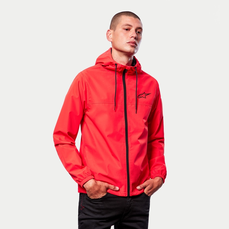 Veste Alpinestars Treq Windbreaker rouge fluo noir