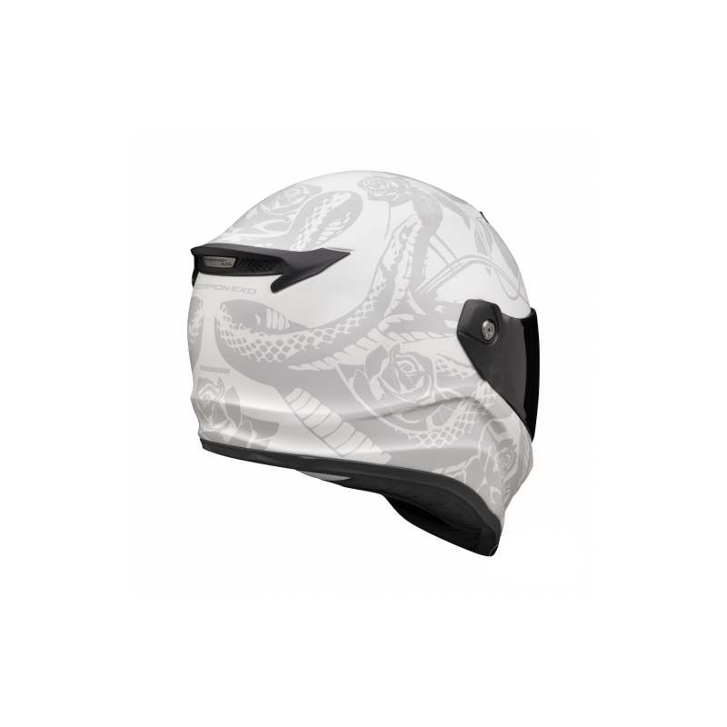 Casque moto intégral Scorpion Covert FX Dragon gris mat-argenté