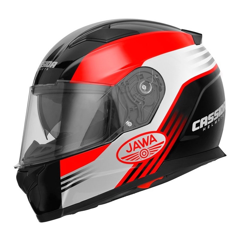 Casque moto Cassida Apex Jawa - rouge-noir-gris