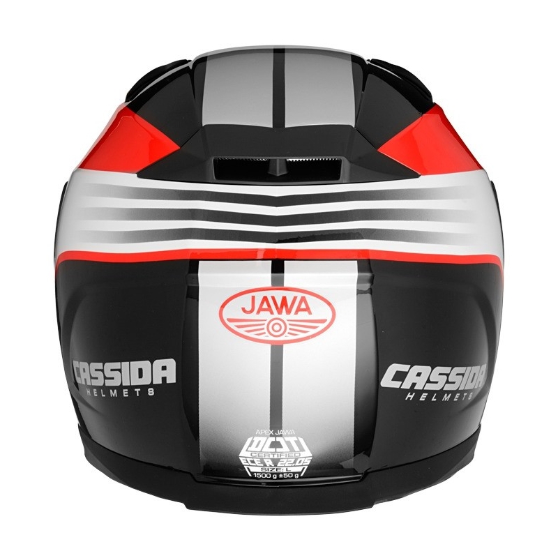 Casque moto Cassida Apex Jawa - rouge-noir-gris