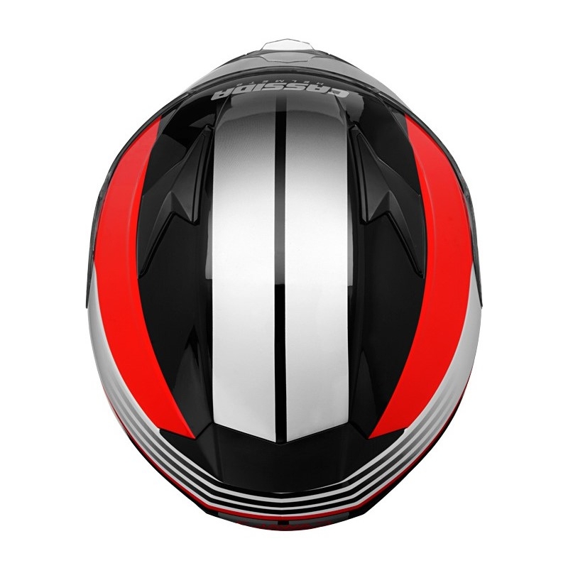 Casque moto Cassida Apex Jawa - rouge-noir-gris