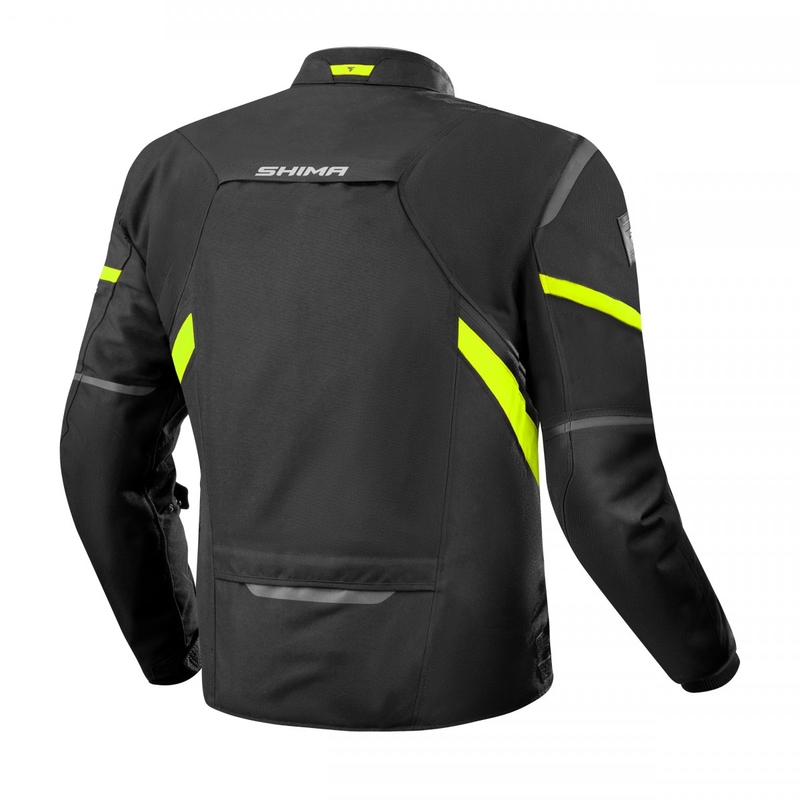 Veste moto Shima Rush 2.0 noir-jaune fluo