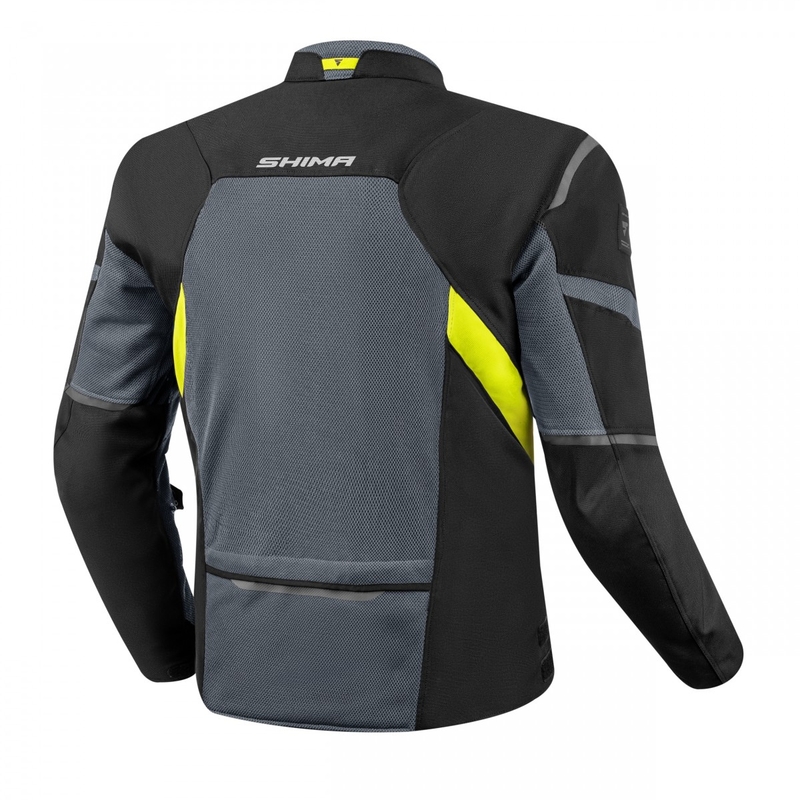 Veste moto Shima Rush Vent 2.0 noir-gris-jaune fluo