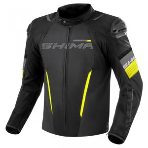 Veste moto Shima Solid 2.0 noir-jaune fluo