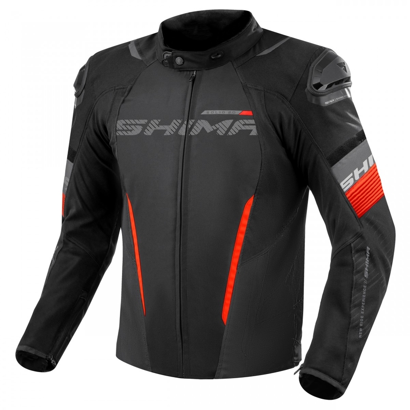 Veste moto Shima Solid 2.0 noir-rouge