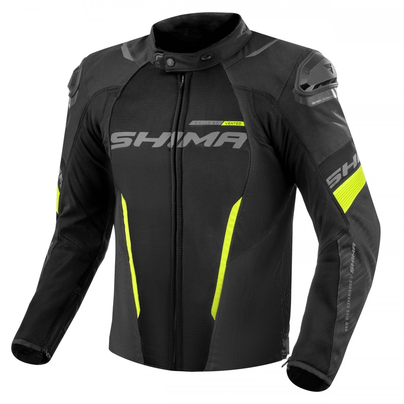 Veste moto Shima Solid 2.0 Vent noir-jaune fluo