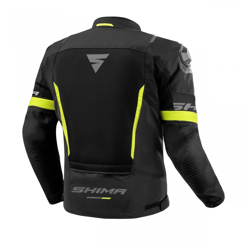 Veste moto Shima Solid 2.0 Vent noir-jaune fluo