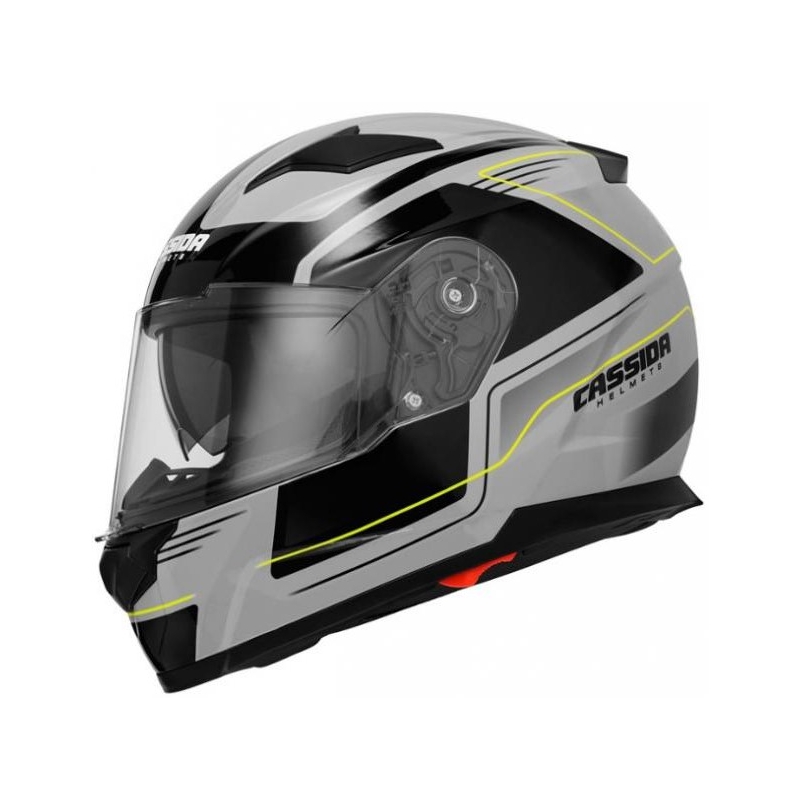 Přilba na motorku Cassida Apex Fusion šedo-černo-fluo žlutá výprodej