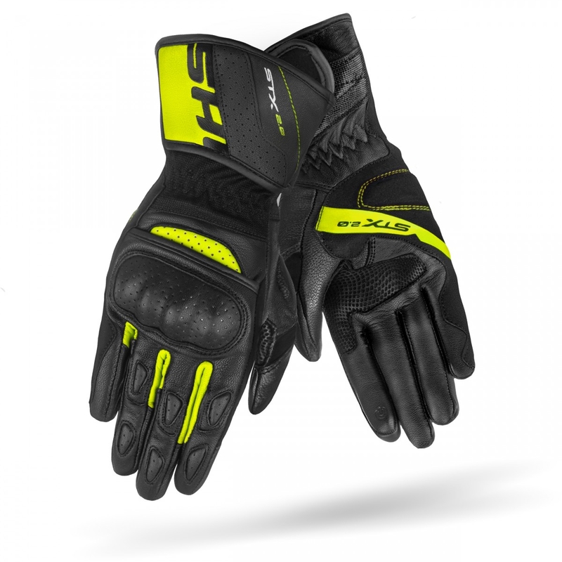 Gants moto Shima STX 2.0 noir-jaune fluo