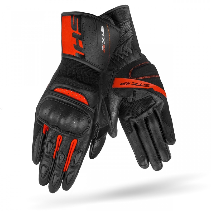 Gants de moto Shima STX 2.0 noir-rouge pour femmes