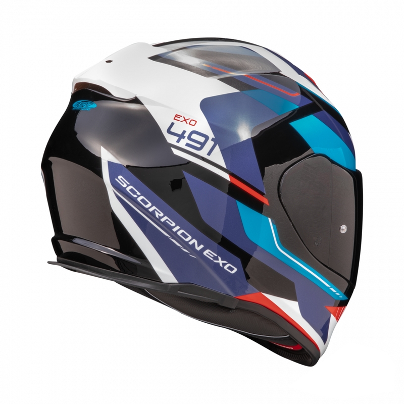 Casque moto intégral Scorpion EXO-491 Abilis noir-bleu-rouge