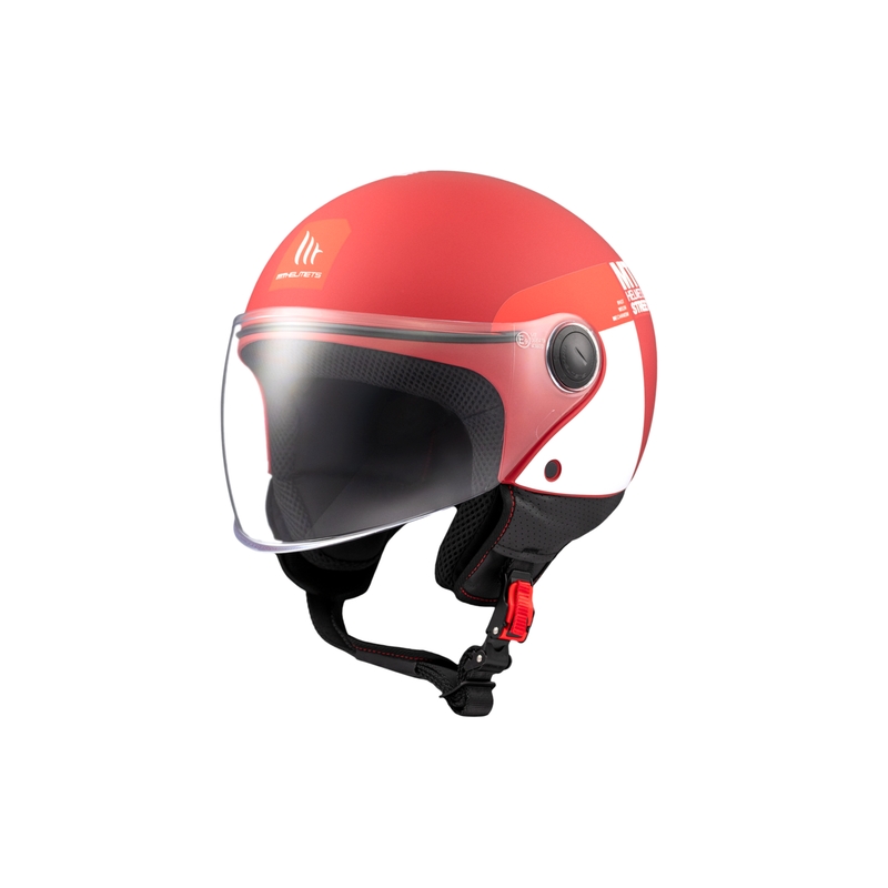 Casque moto ouvert MT STREET INBOARD C5 rouge mat et blanc